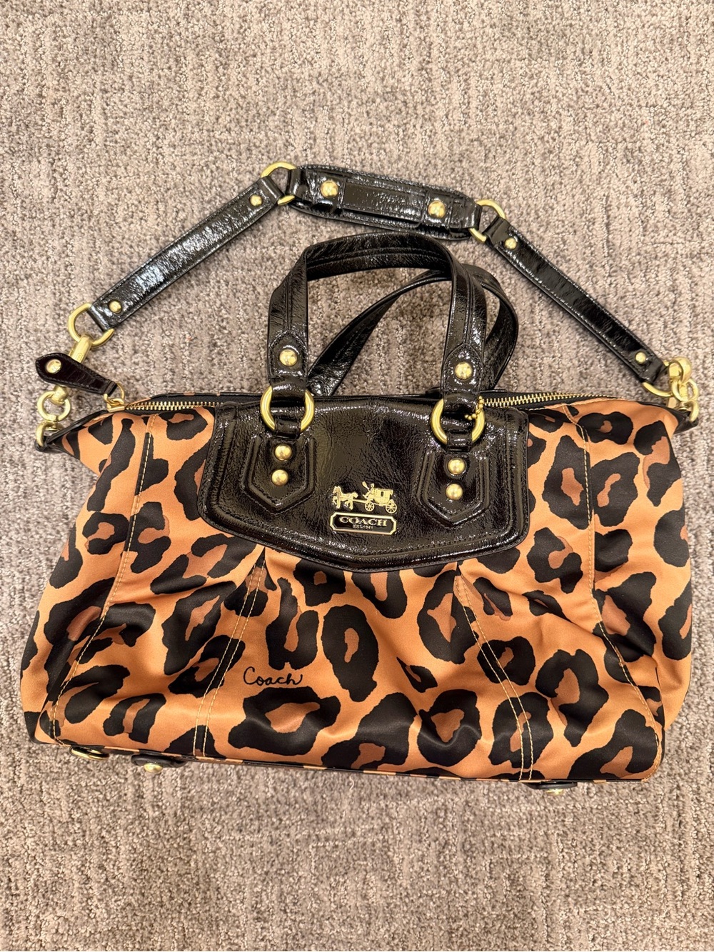 Vintage Coach Madison Ocelot Sabrina Satchel Leopard Print Bag 15557 Y2K